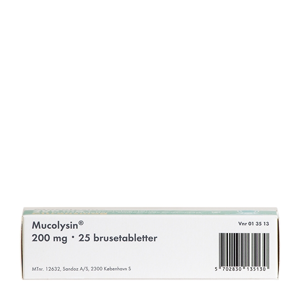 Mucolysin Citronsmag 200 mg 25 brusetabletter