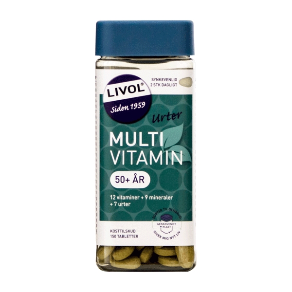 MultiVitamin Urter 50+ Livol 150 tabletter