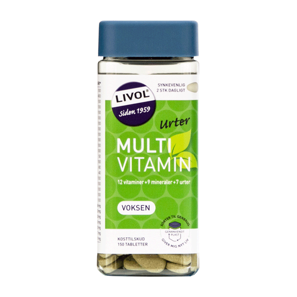Multivitamin Urter Voksen Livol 150 tabletter