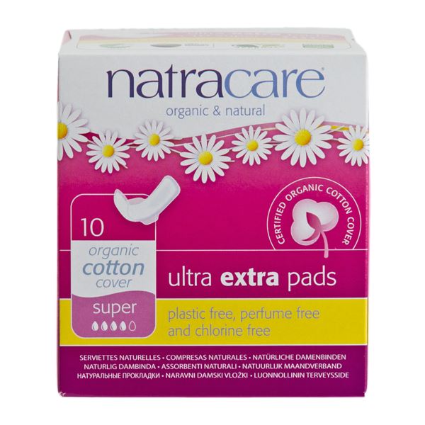 Natracare Ultra Extra Pads Super 10 stk. økologisk