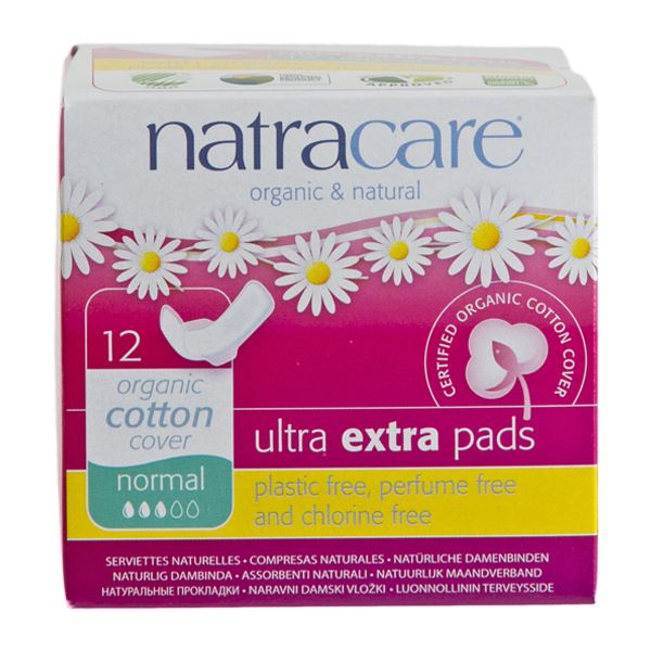 Natracare Ultra Extra Pads normal 12 stk. økologisk