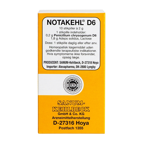 Notakehl D6 Sanum 10 stikpiller 