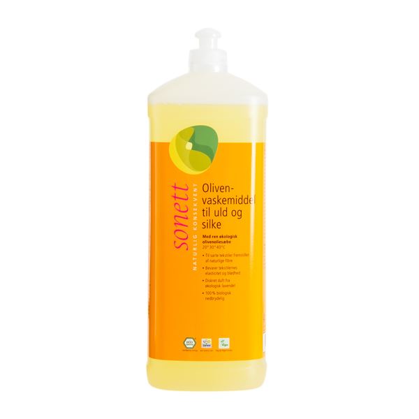 Olivenvaskemiddel til Uld og Silke Sonett 1 liter økologisk