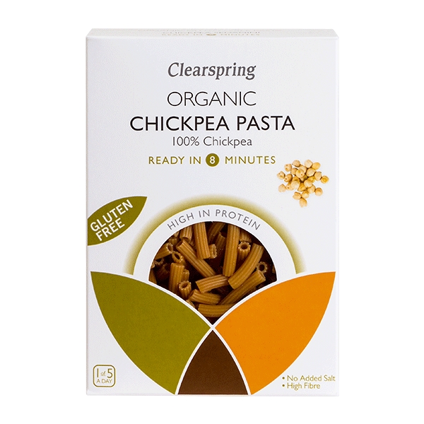 Pasta Chickpea Sedanini Clearspring 250 g økologisk