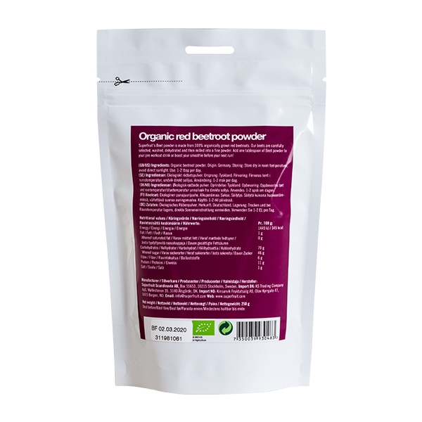 Rødbede Pulver Beet Superfruit 250 g økologisk