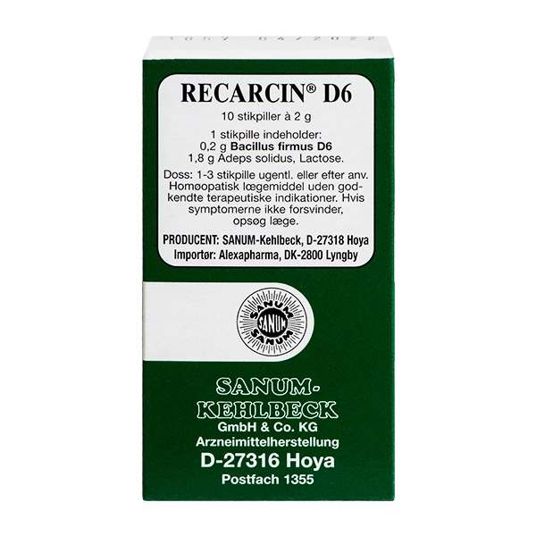 Recarcin D6 Sanum 10 stikpiller 
