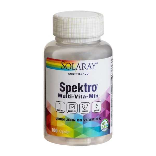 Spektro Multi-Vita-Min uden jern og Vitamin K 100 kapsler