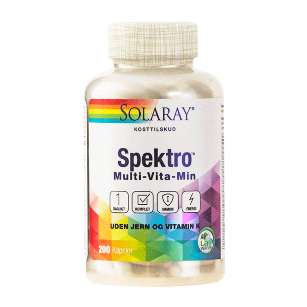 Spektro Multi-Vita-Min uden jern og Vitamin K 200 kapsler