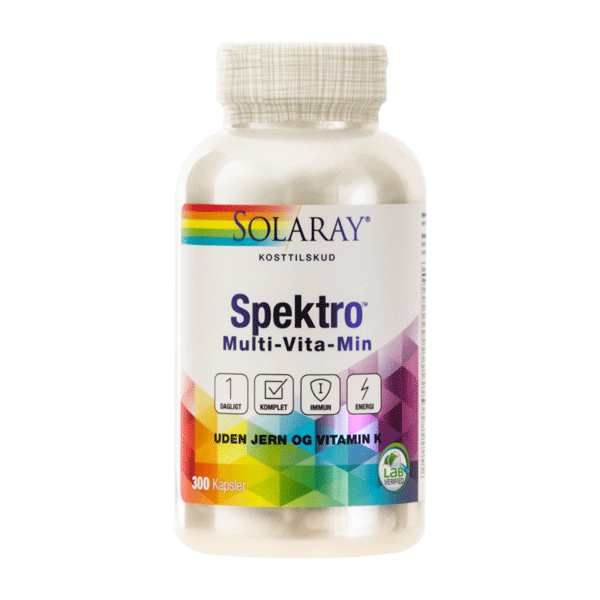 Spektro Multi-Vita-Min uden jern og Vitamin K 300 kapsler