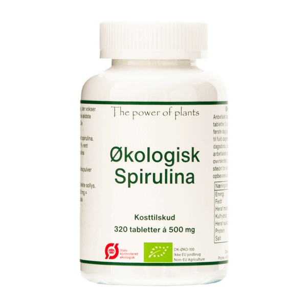 Spirulina 500 mg 320 tabletter økologisk