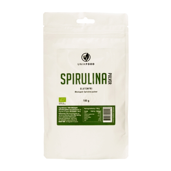 Spirulina Pulver Unik Food 100 g økologisk