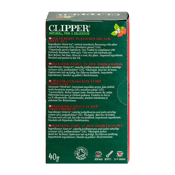 Strawberry Green Tea Clipper 20 breve økologisk