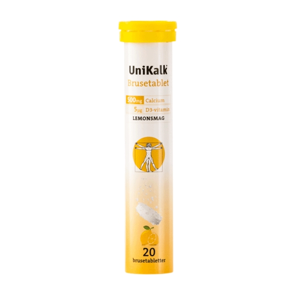 Unikalk Lemonsmag 20 Brusetabletter
