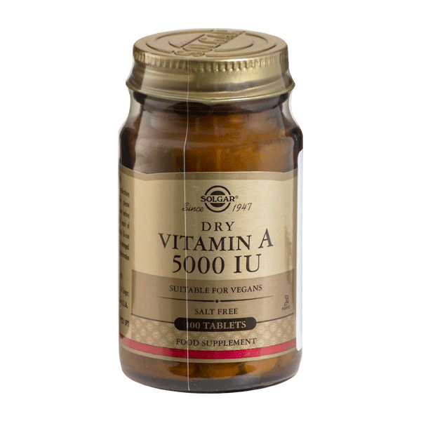 Vitamin A Dry 5000 IU Solgar 100 tabletter