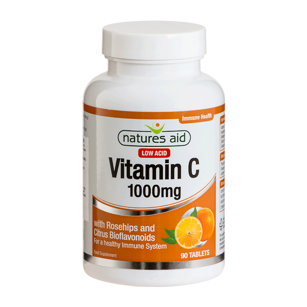 Vitamin C 1000 mg Low Acid Natures Aid 90 tabletter