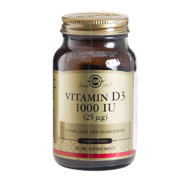 Vitamin D3 25 mcg Solgar 100 softgels