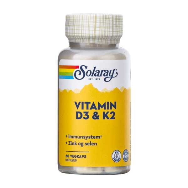 Vitamin D3 & K2 Solaray 60 vegetabilske kapsler
