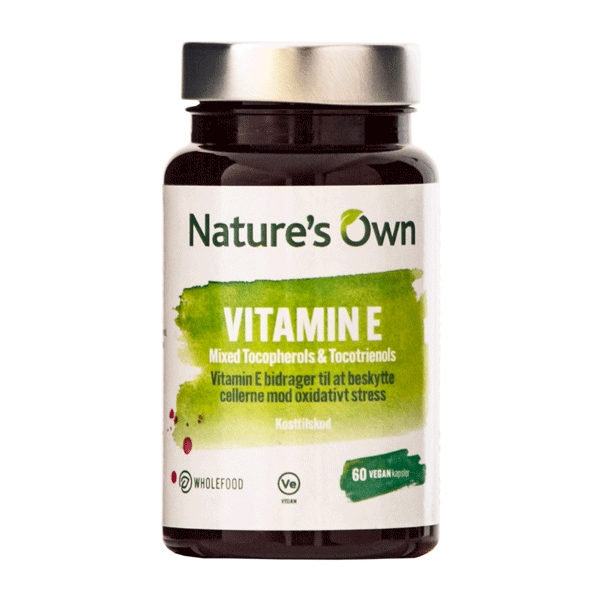 Vitamin E Wholefood Natures Own 60 vegetabilske kapsler