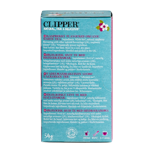 White Tea with Raspberry Clipper 20 breve økologisk