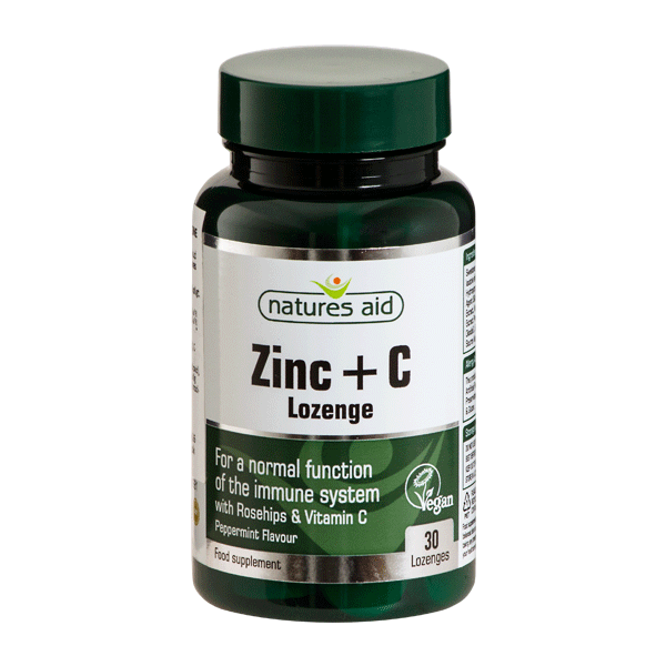 Zinc + C Lozenge Natures Aid 30 tabletter