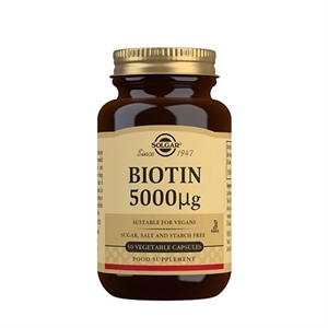 Biotin 5000 mcg Solgar 50 vegetabilske kapsler