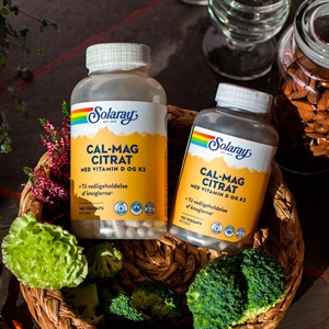 Cal-Mag Citrat med Vitamin D og K2 Solaray 240 kapsler