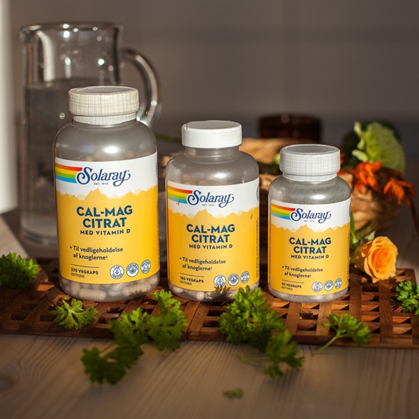 Cal-Mag Citrat med vitamin D Solaray 90 Vegkaps