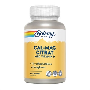 Cal-Mag Citrat med vitamin D Solaray 90 Vegkaps