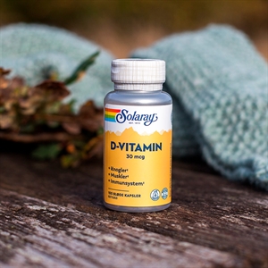 D-vitamin 30 mcg Solaray 100 kapsler