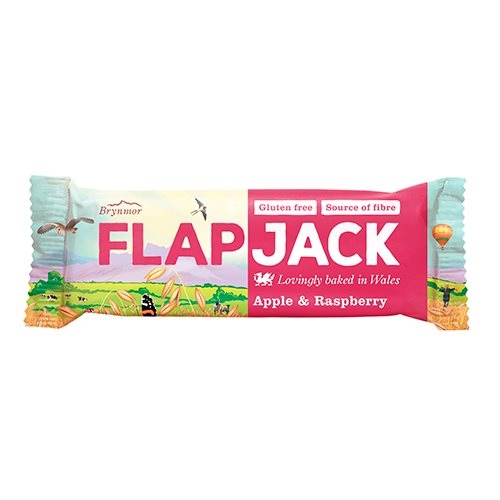 Flapjack æble og hindbær