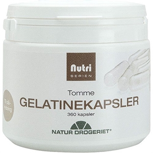 Gelatine kapsler tomme 360 kapsler