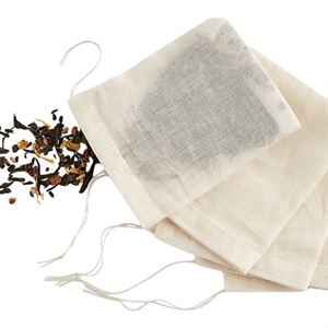 Genanvendeligt tefilter, økologisk bomuld - 5 stk