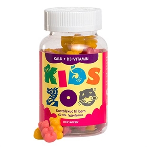 Kalk + D-vitamin Gelé Kids Zoo 60 tyggebjørne