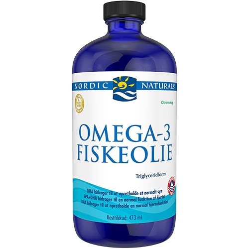 Omega-3 fiskeolie, citronsmag 473 ml