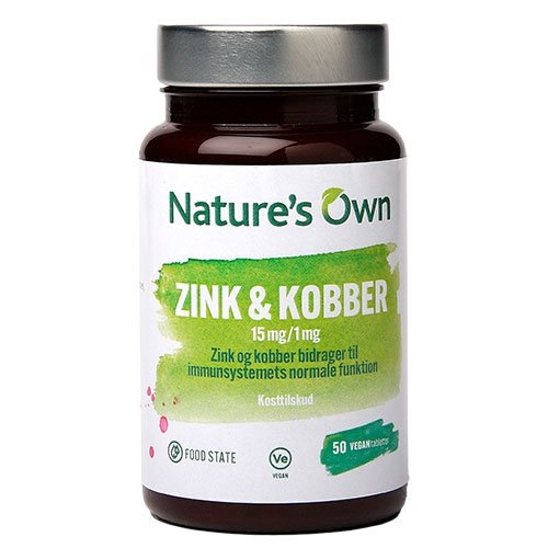 Zink & Kobber Natures Own 50 vegetabilske tabletter