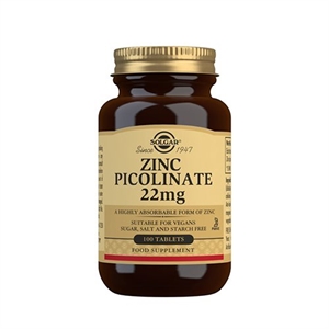 Zinc Picolinate 22 mg Solgar 100 tabletter